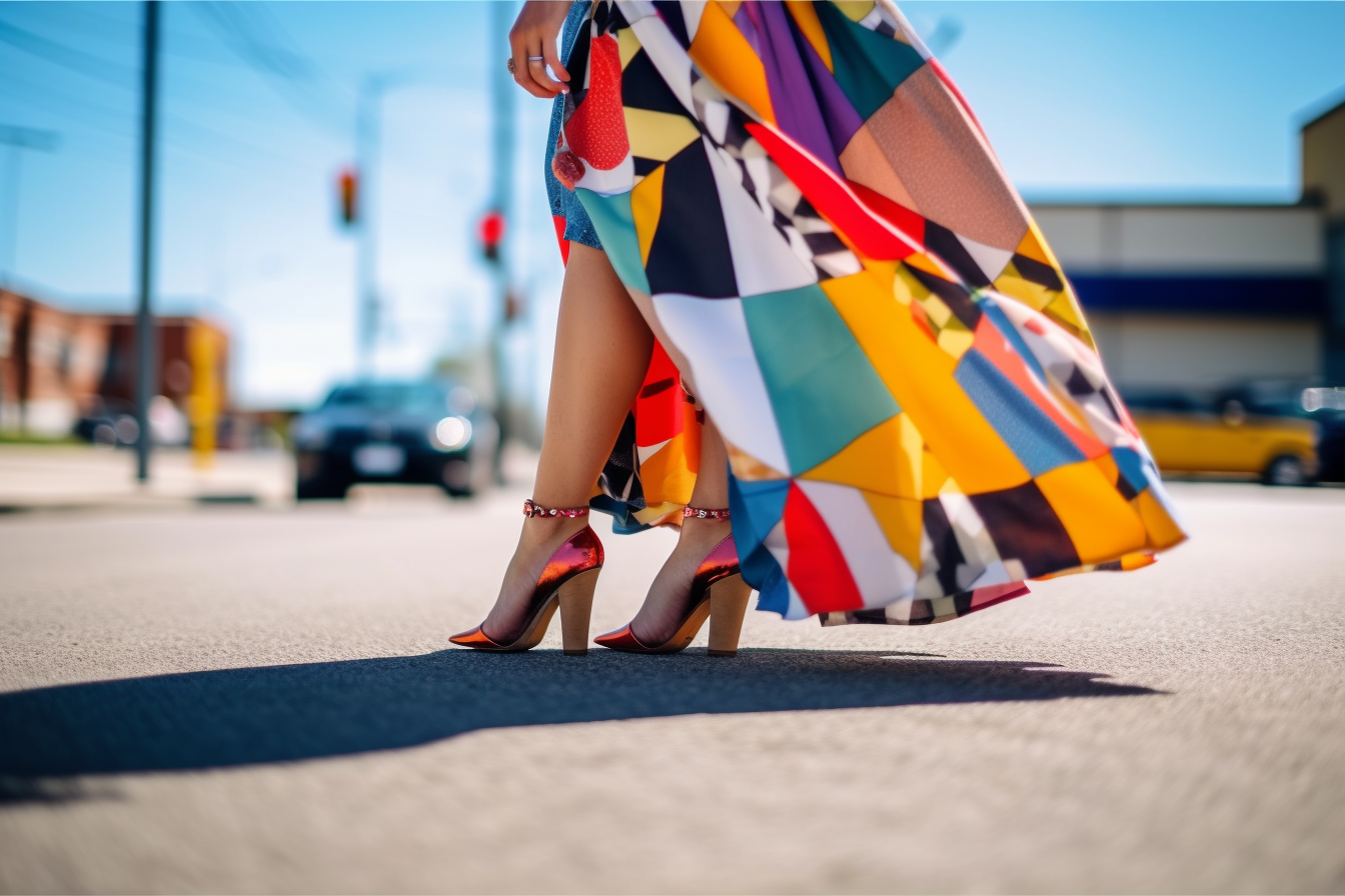 woman with Block Heels