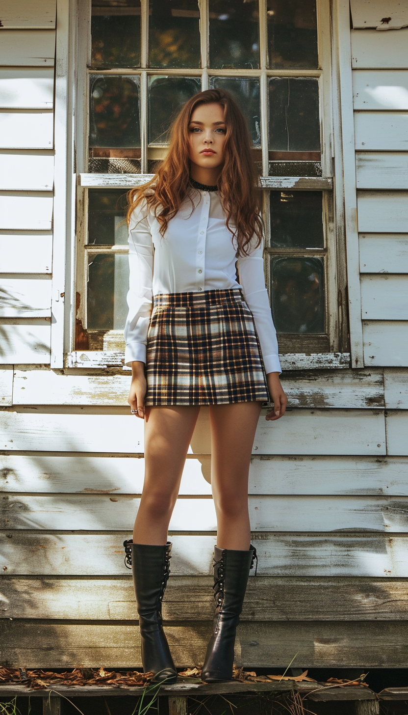 What Types of High Heels Go Best With a Plaid Skirt for a Preppy Outfit?