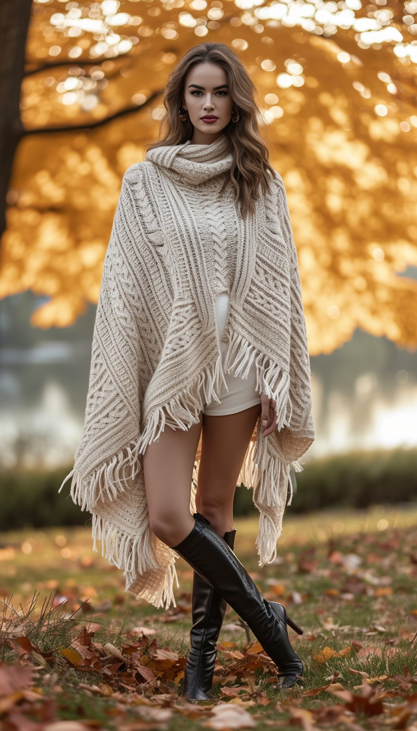 What Are the Best Ways to Style High Heels With a Knit Poncho in the Fall?